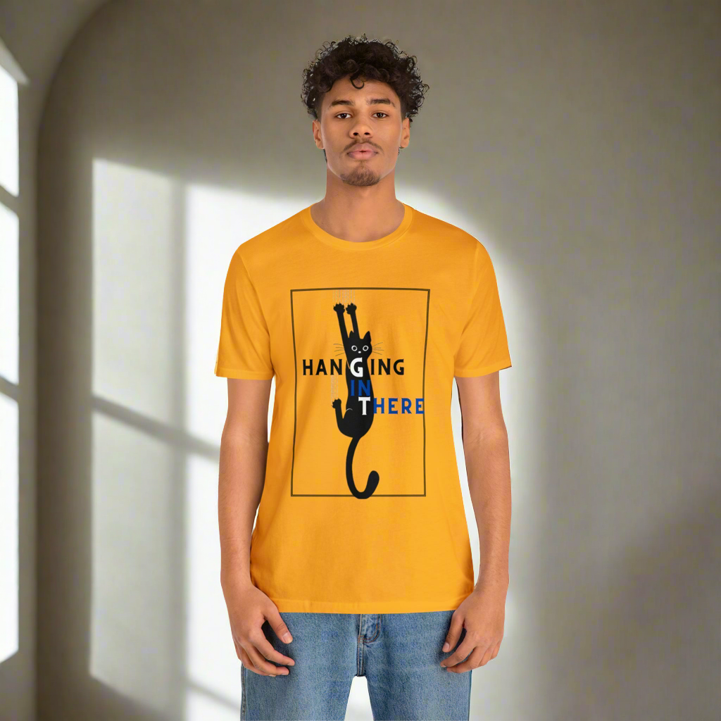 Hanging in there cat Tshirt, Cat Tshirt, Cat Mom, Cat Dad, Hanging Cat Shirt