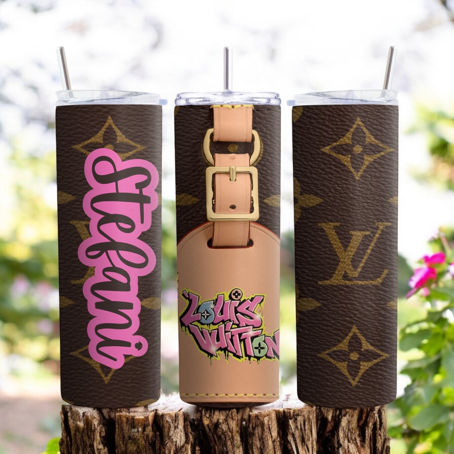 Designer Inspired, Luxury Tumbler, Tumbler 20oz Skinny, Skinny Tumbler 20oz ,Logo Tumbler, Fashion Brand Logo, Tumbler