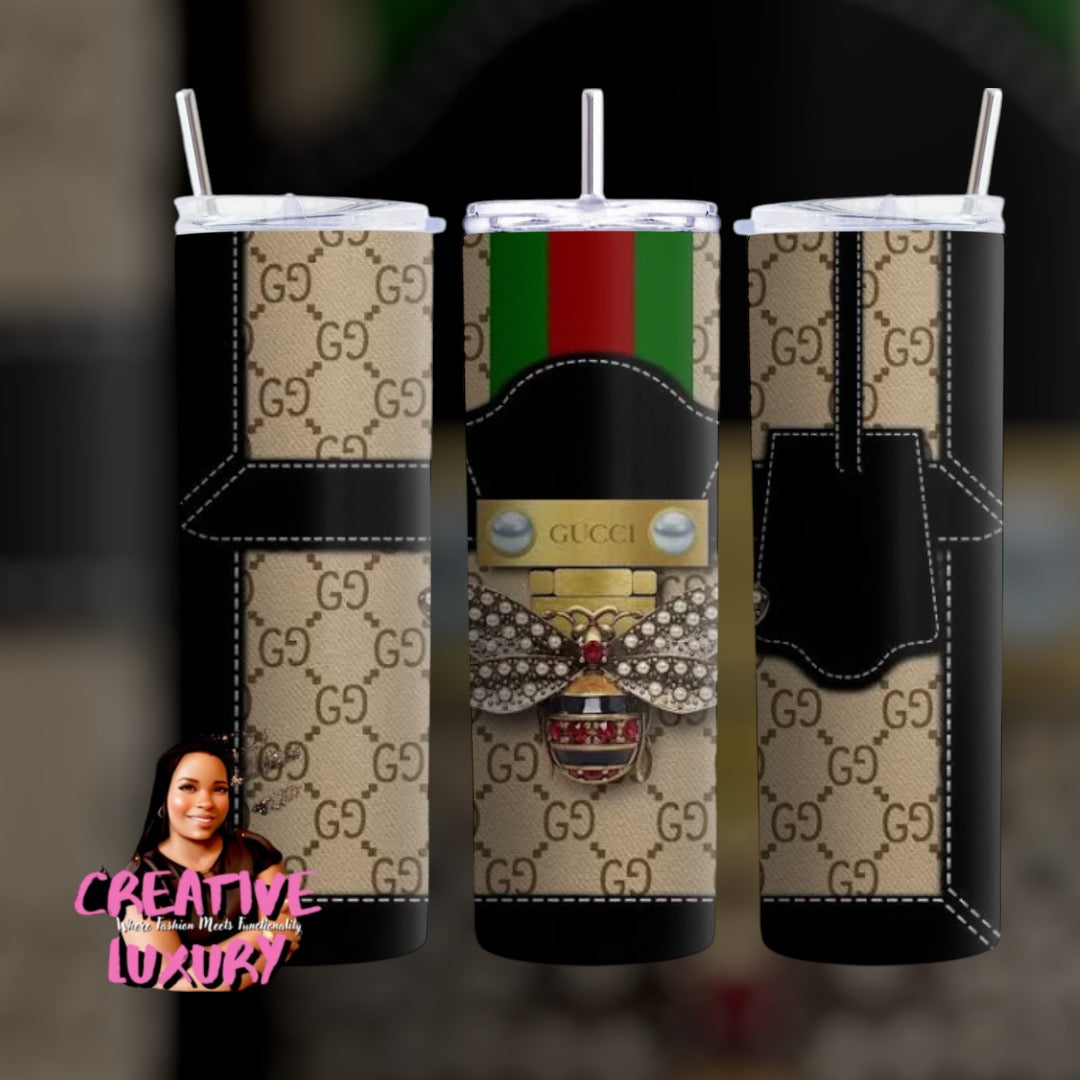 Luxury Tumbler, Tumbler 20oz Skinny ,Skinny Tumbler 20oz ,Logo Tumbler, Fashion Brand Logo, Tumbler