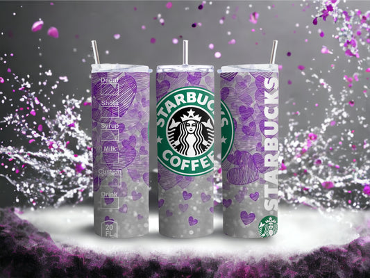 Vaso delgado morado inspirado en Starbucks