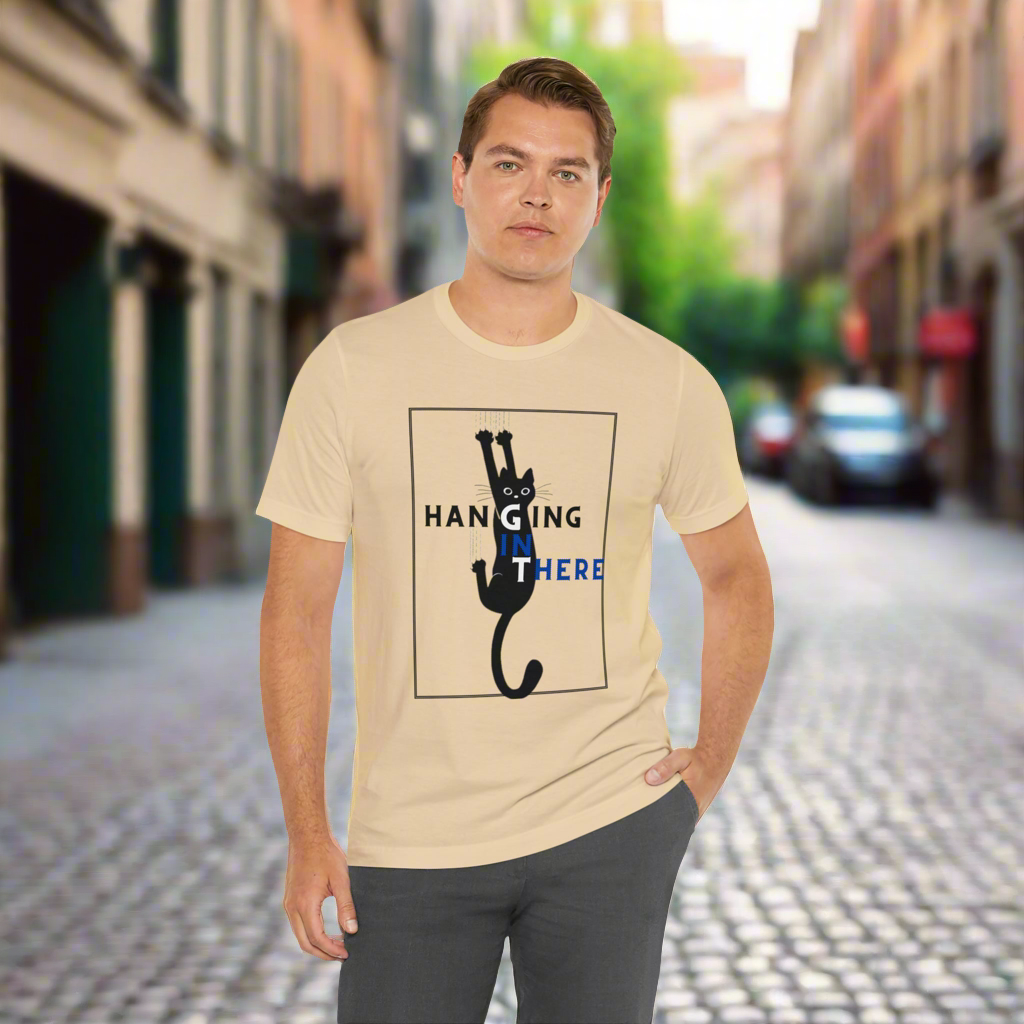 Hanging in there cat Tshirt, Cat Tshirt, Cat Mom, Cat Dad, Hanging Cat Shirt