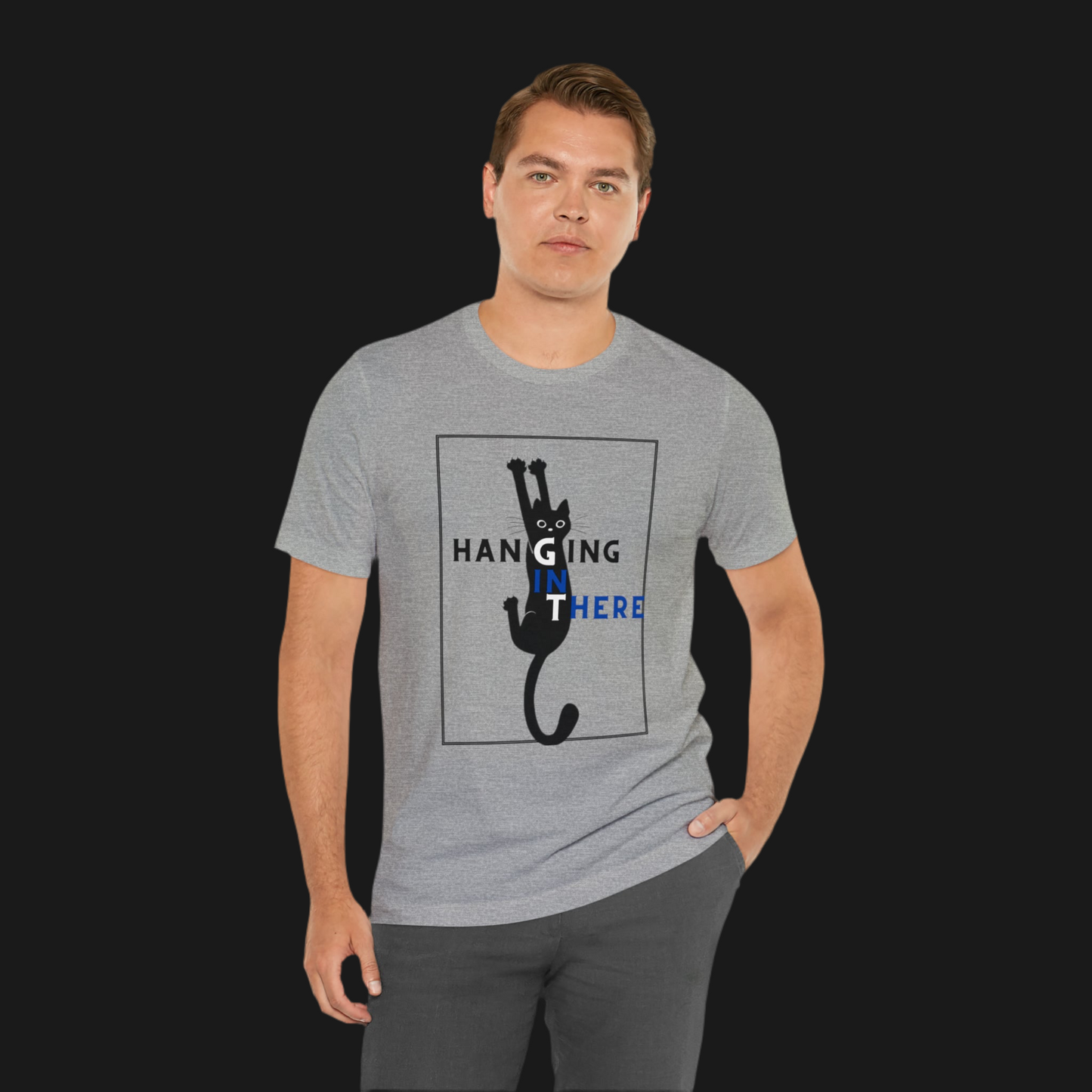 Hanging in there cat Tshirt, Cat Tshirt, Cat Mom, Cat Dad, Hanging Cat Shirt