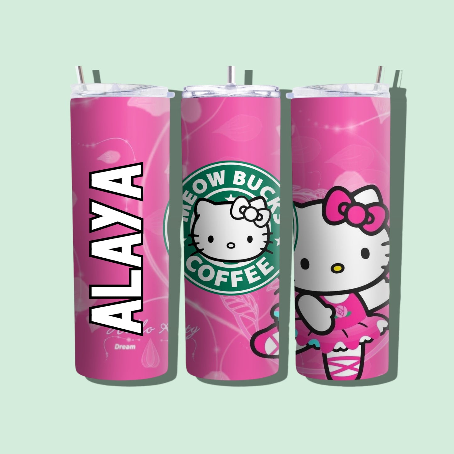 Vaso delgado personalizable de Hello Kitty de 20 oz