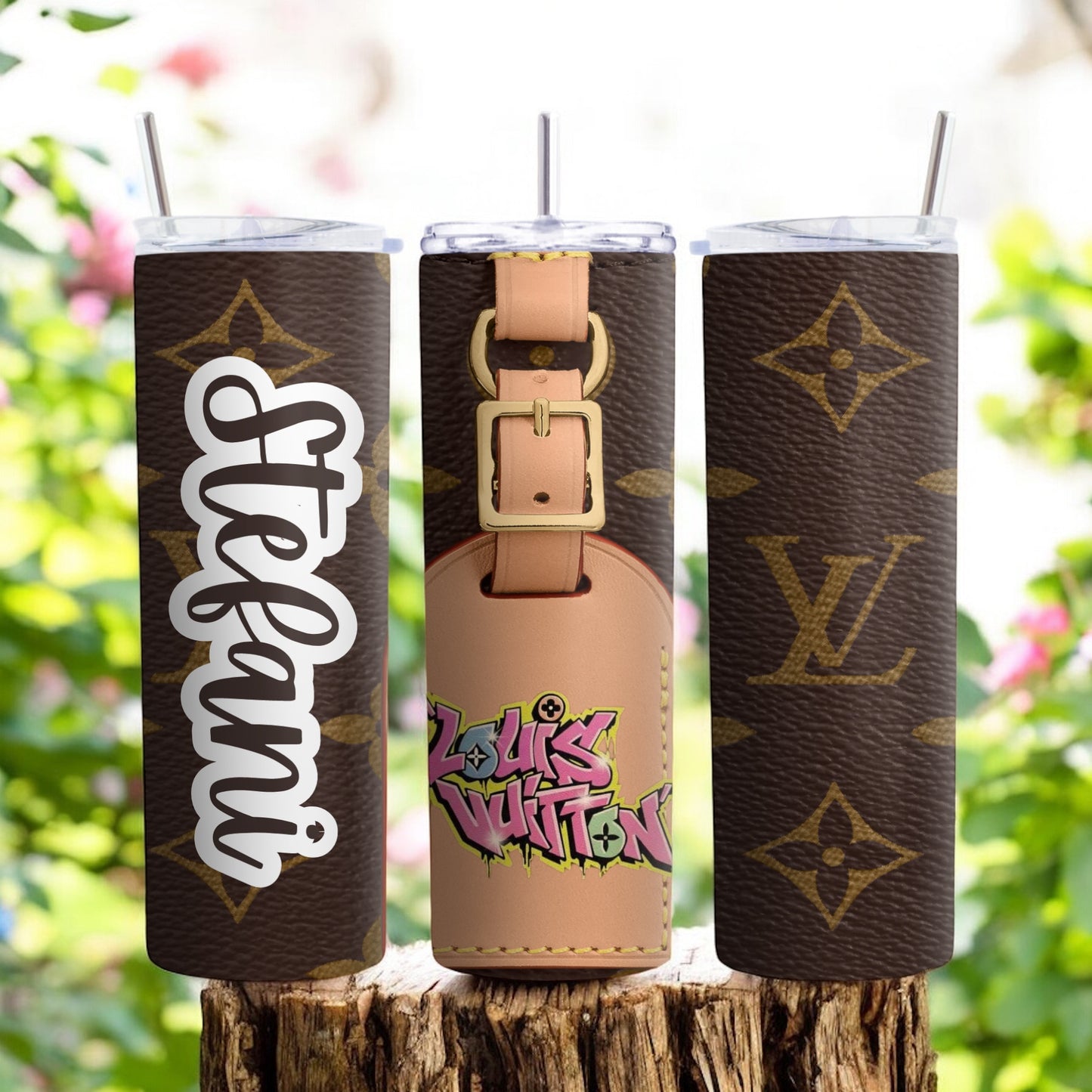 Designer Inspired, Luxury Tumbler, Tumbler 20oz Skinny, Skinny Tumbler 20oz ,Logo Tumbler, Fashion Brand Logo, Tumbler