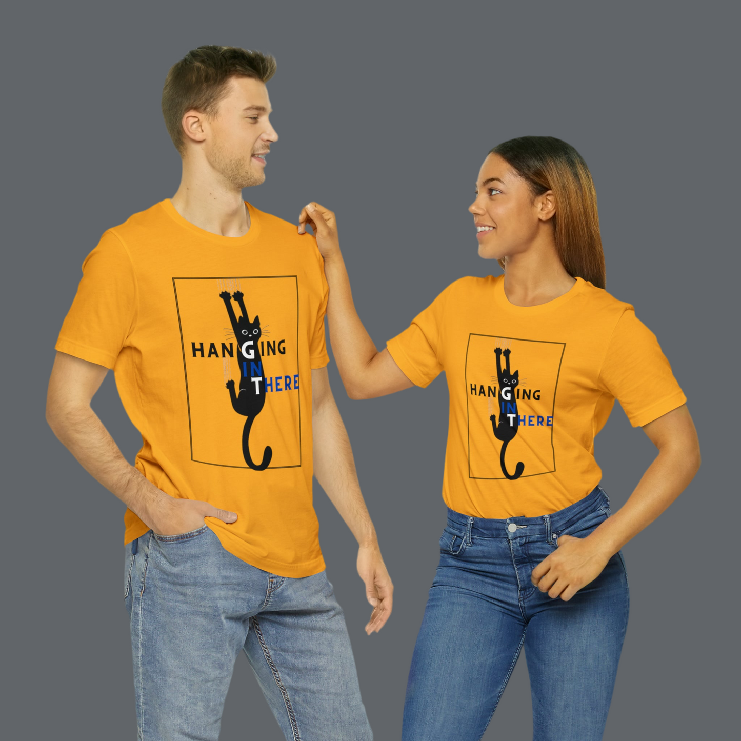 Hanging in there cat Tshirt, Cat Tshirt, Cat Mom, Cat Dad, Hanging Cat Shirt