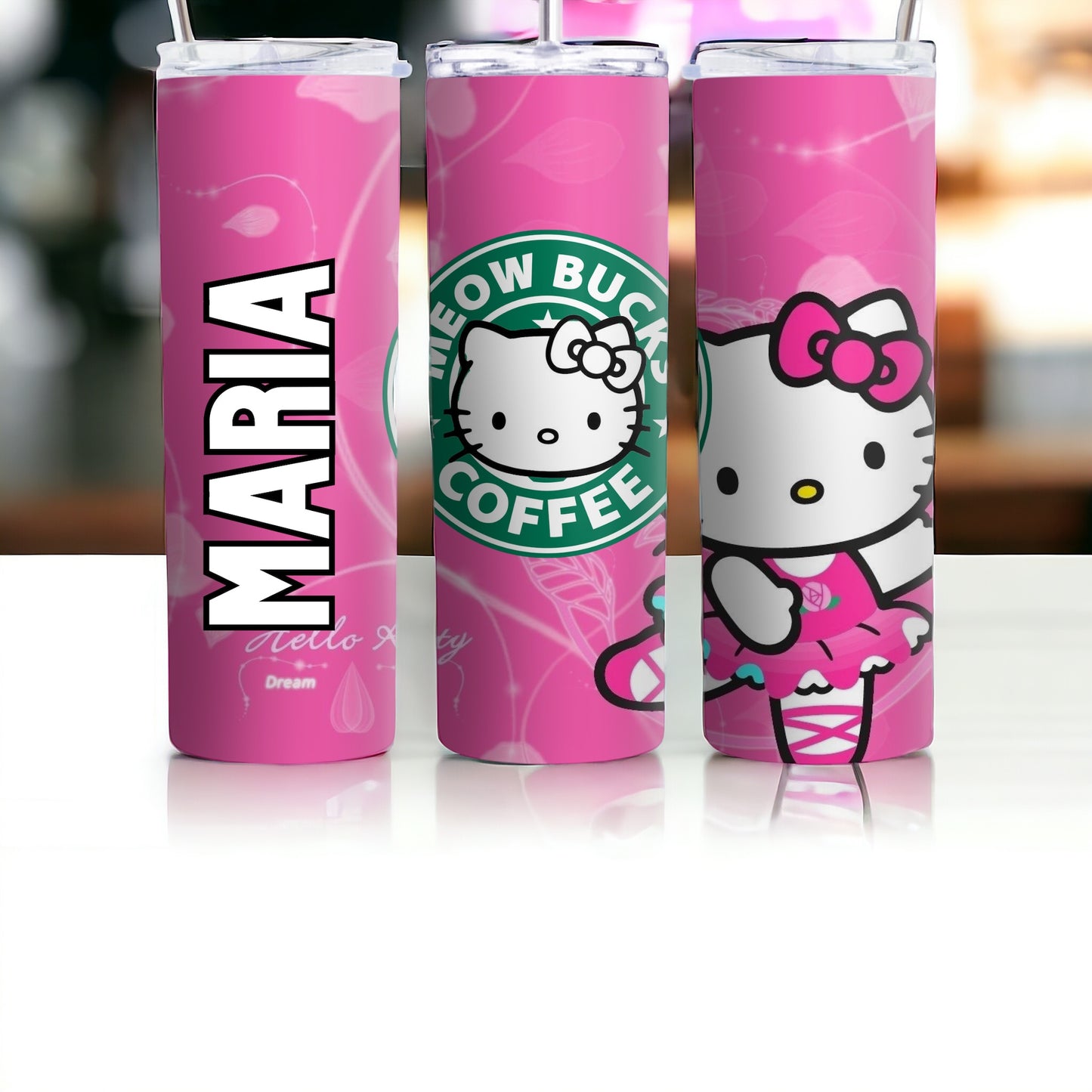 Vaso delgado personalizable de Hello Kitty de 20 oz