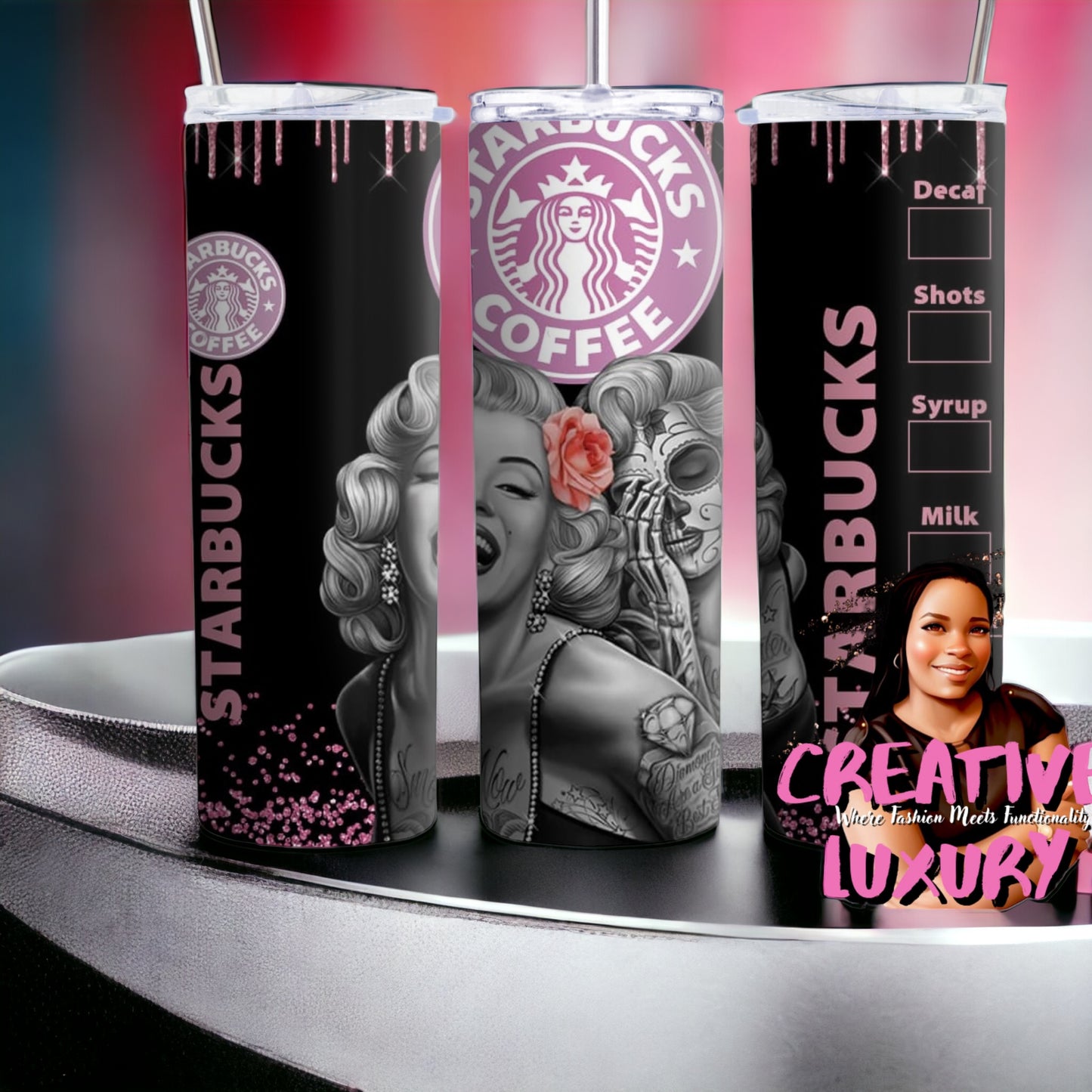 Vaso delgado de 20 oz con la frase "Good Girl Gone Bad"