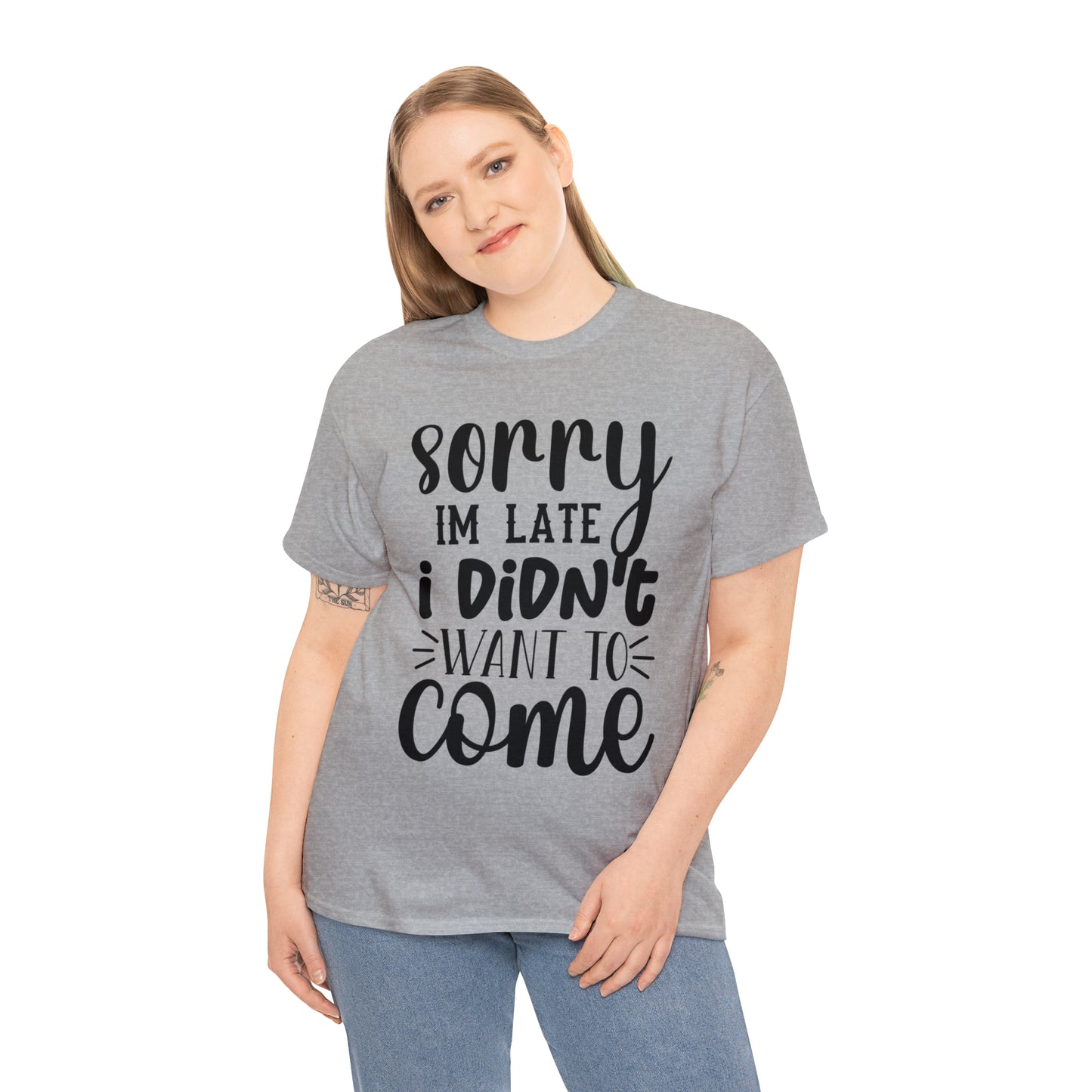 Camiseta de algodón “Lo siento, no quería venir”