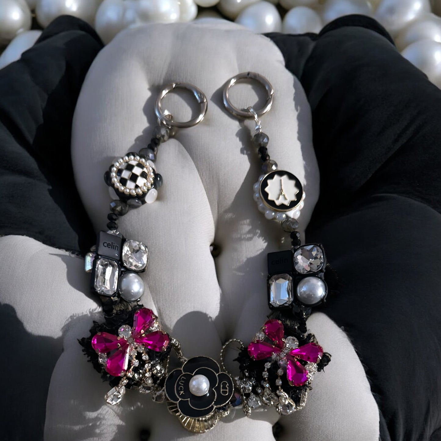 Black Bird Glam Keychain Wristlet