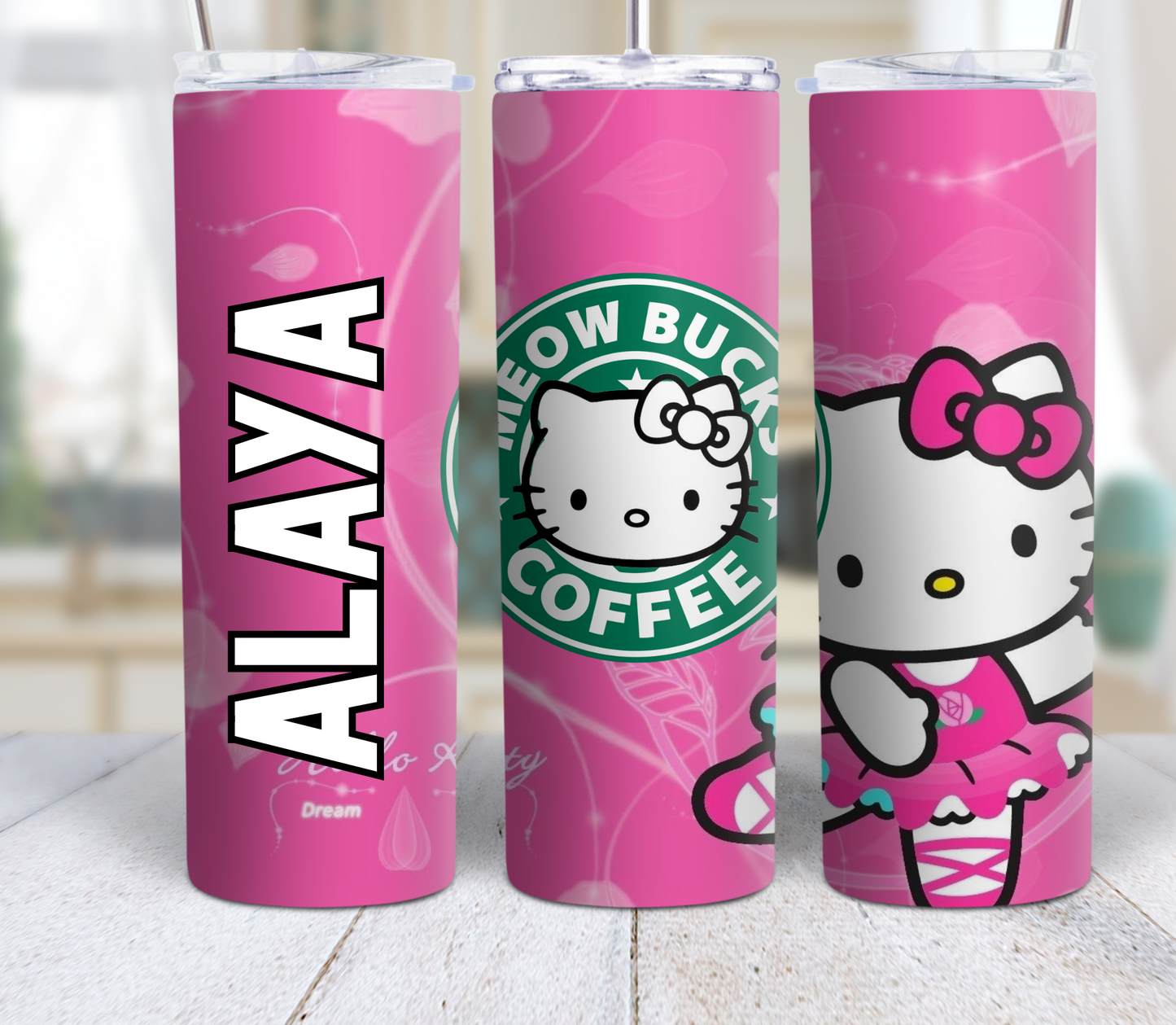 Vaso delgado personalizable de Hello Kitty de 20 oz