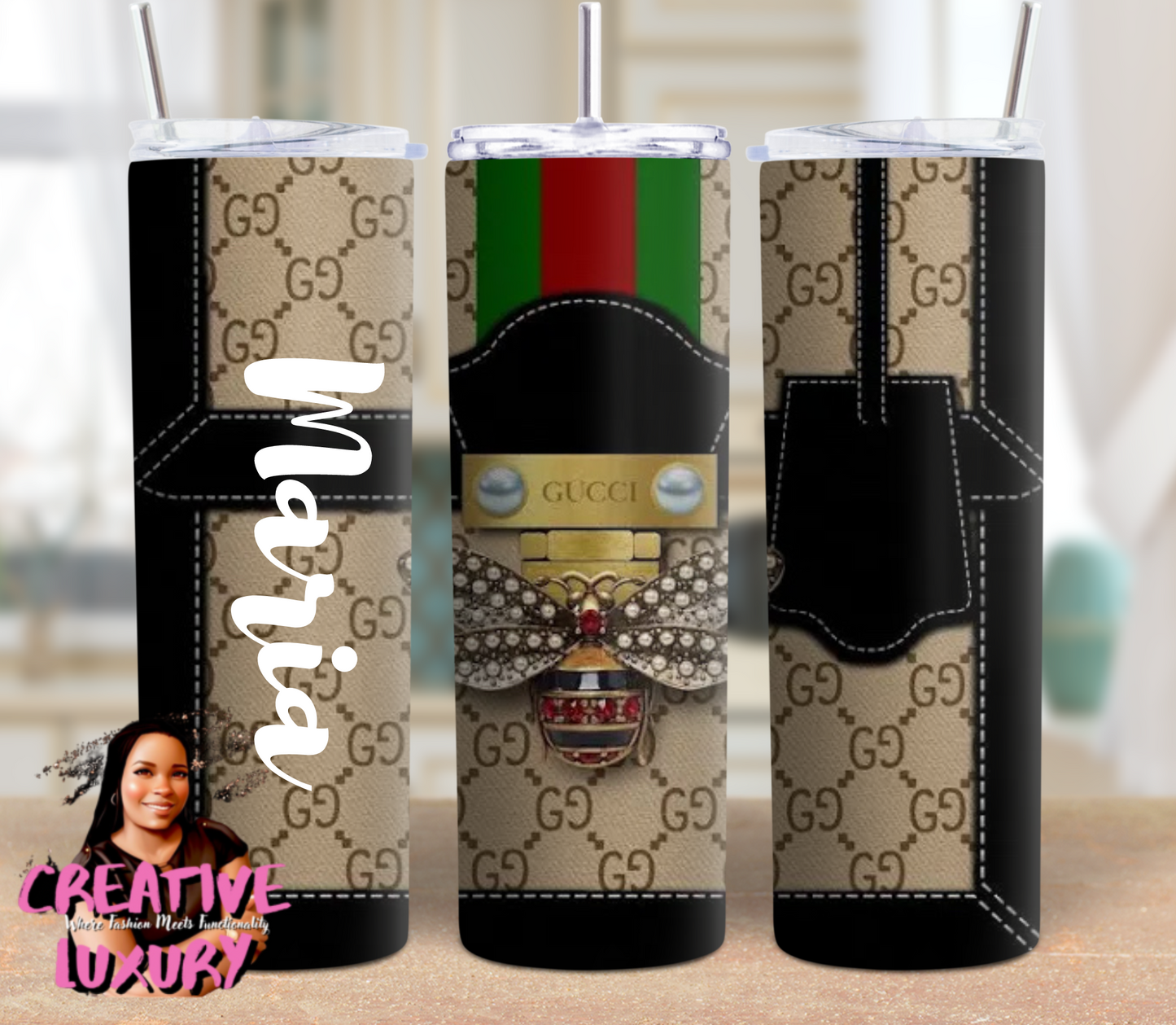 Luxury Tumbler, Tumbler 20oz Skinny ,Skinny Tumbler 20oz ,Logo Tumbler, Fashion Brand Logo, Tumbler