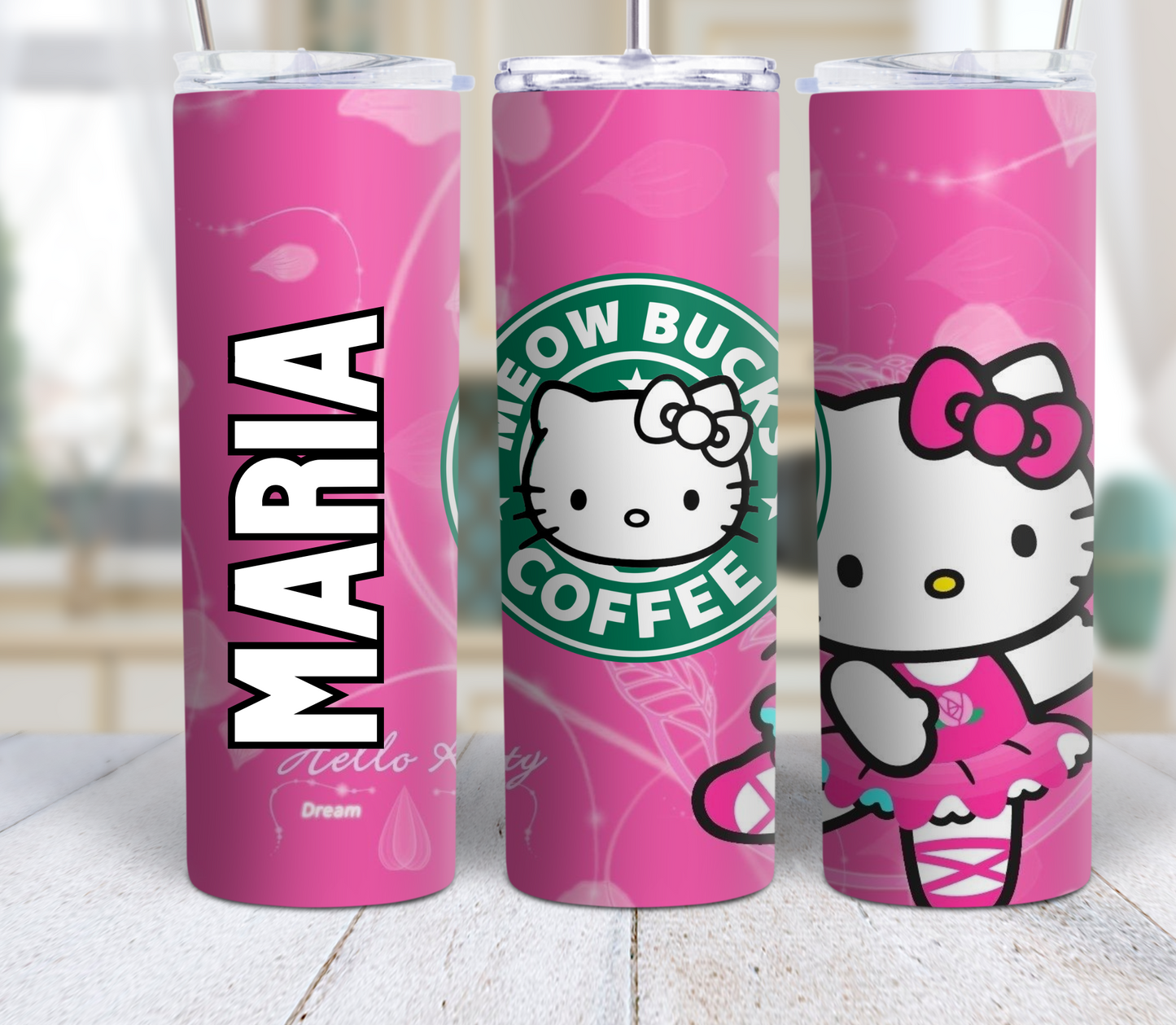 Vaso delgado personalizable de Hello Kitty de 20 oz