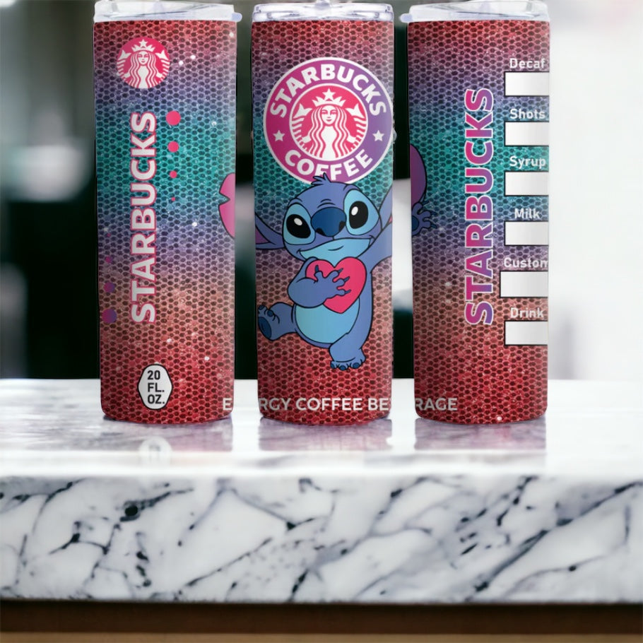 Colorful 20 Oz Stitch Skinny Tumbler