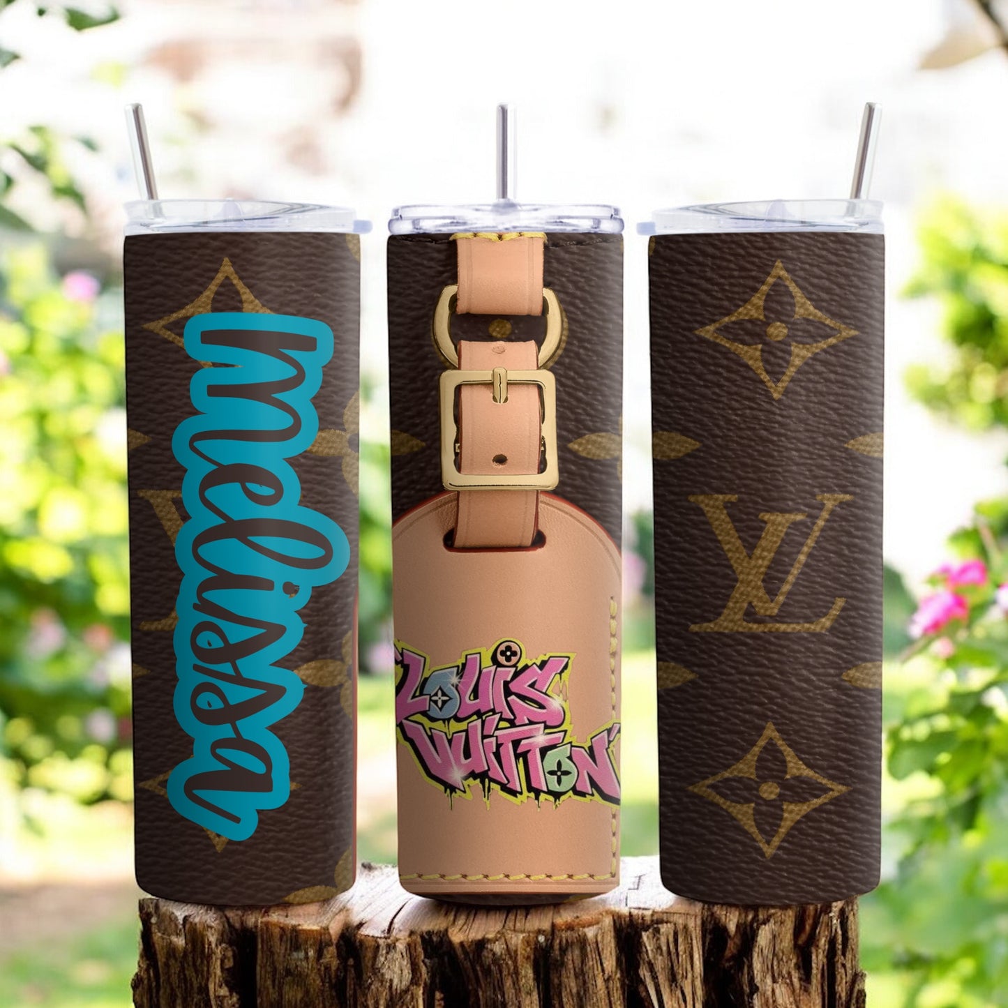 Designer Inspired, Luxury Tumbler, Tumbler 20oz Skinny, Skinny Tumbler 20oz ,Logo Tumbler, Fashion Brand Logo, Tumbler