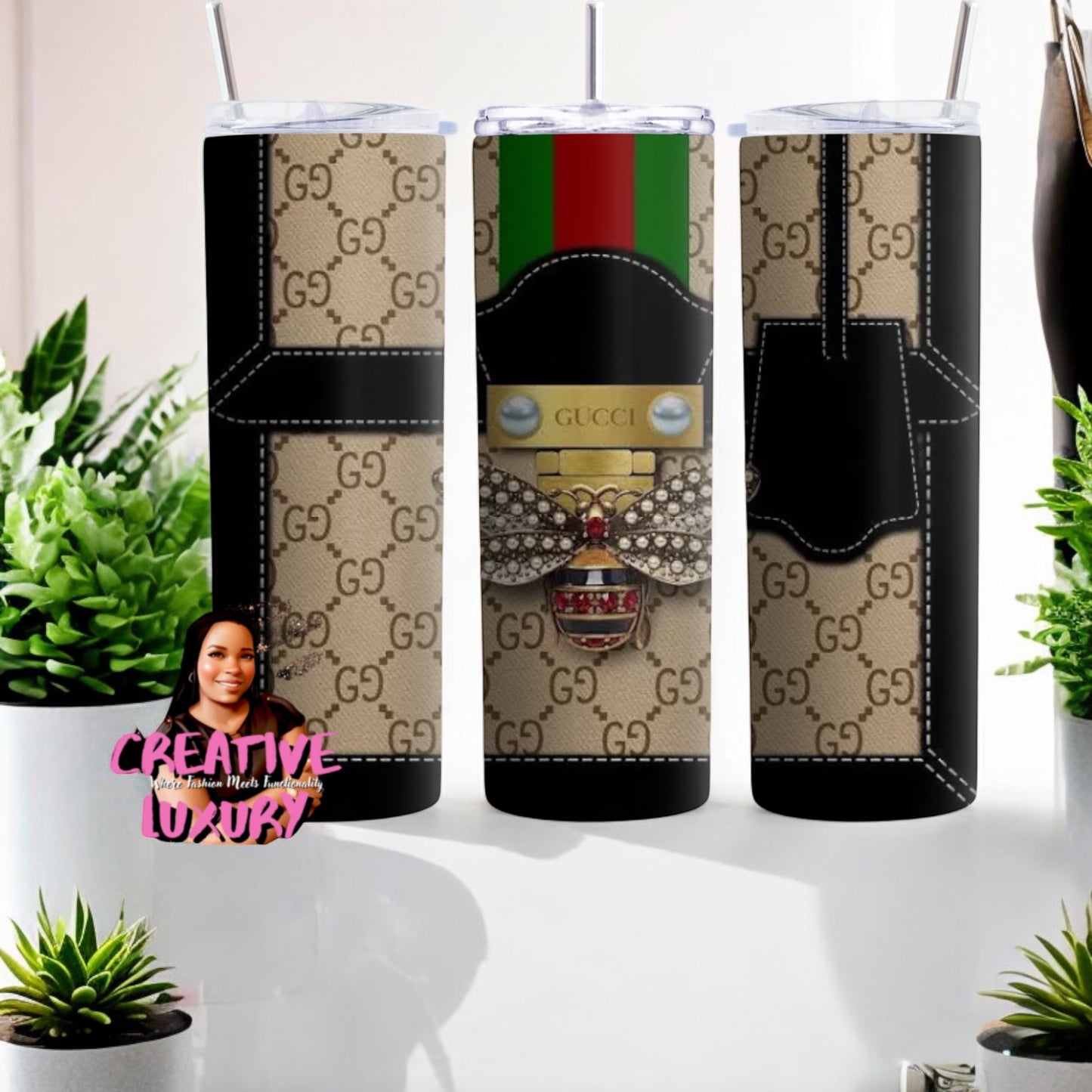 Luxury Tumbler, Tumbler 20oz Skinny ,Skinny Tumbler 20oz ,Logo Tumbler, Fashion Brand Logo, Tumbler