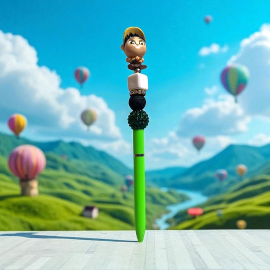 Custom Character Bling Pen – Green | Refillable, Fun & Eye-Catching by Creative Luxury