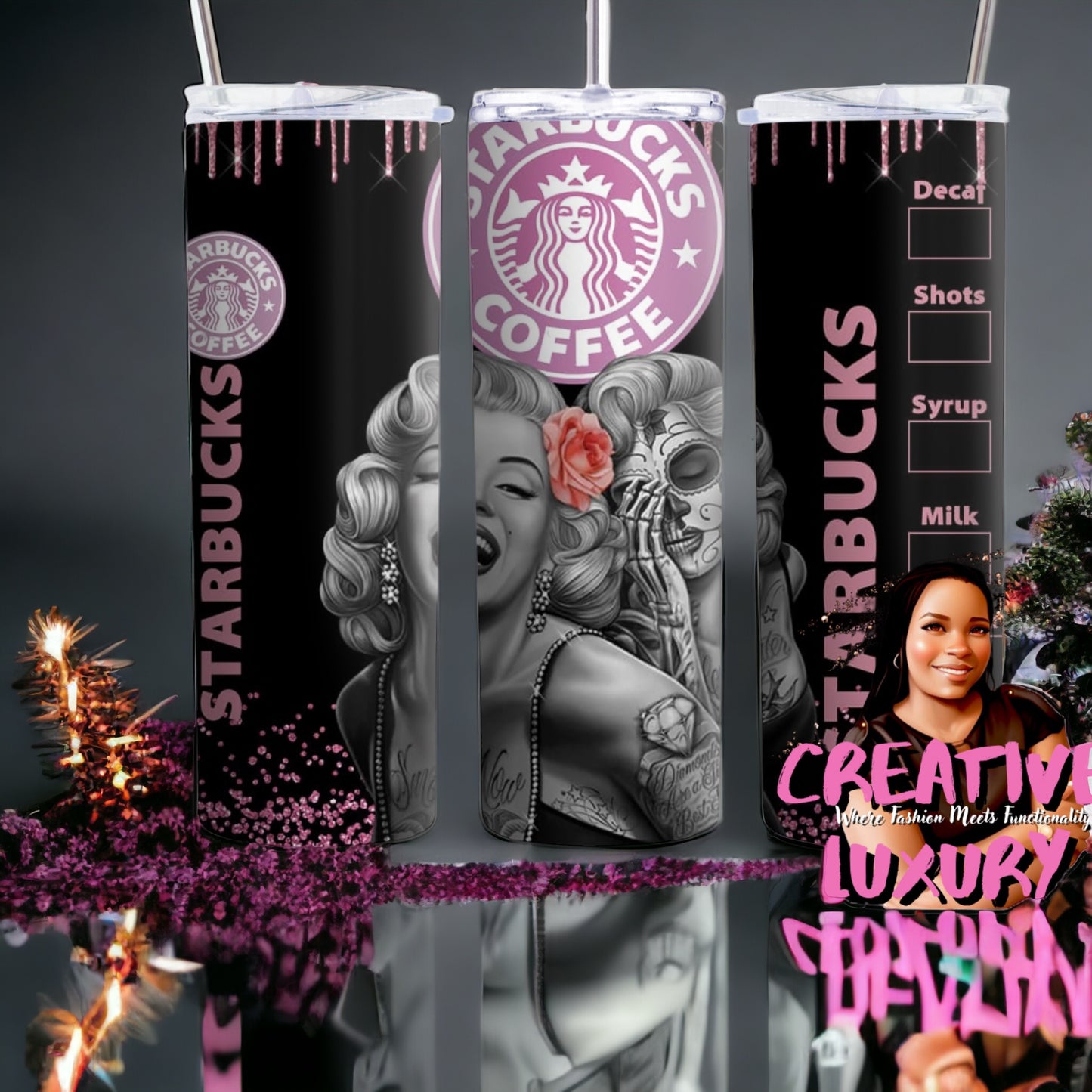 Vaso delgado de 20 oz con la frase "Good Girl Gone Bad"