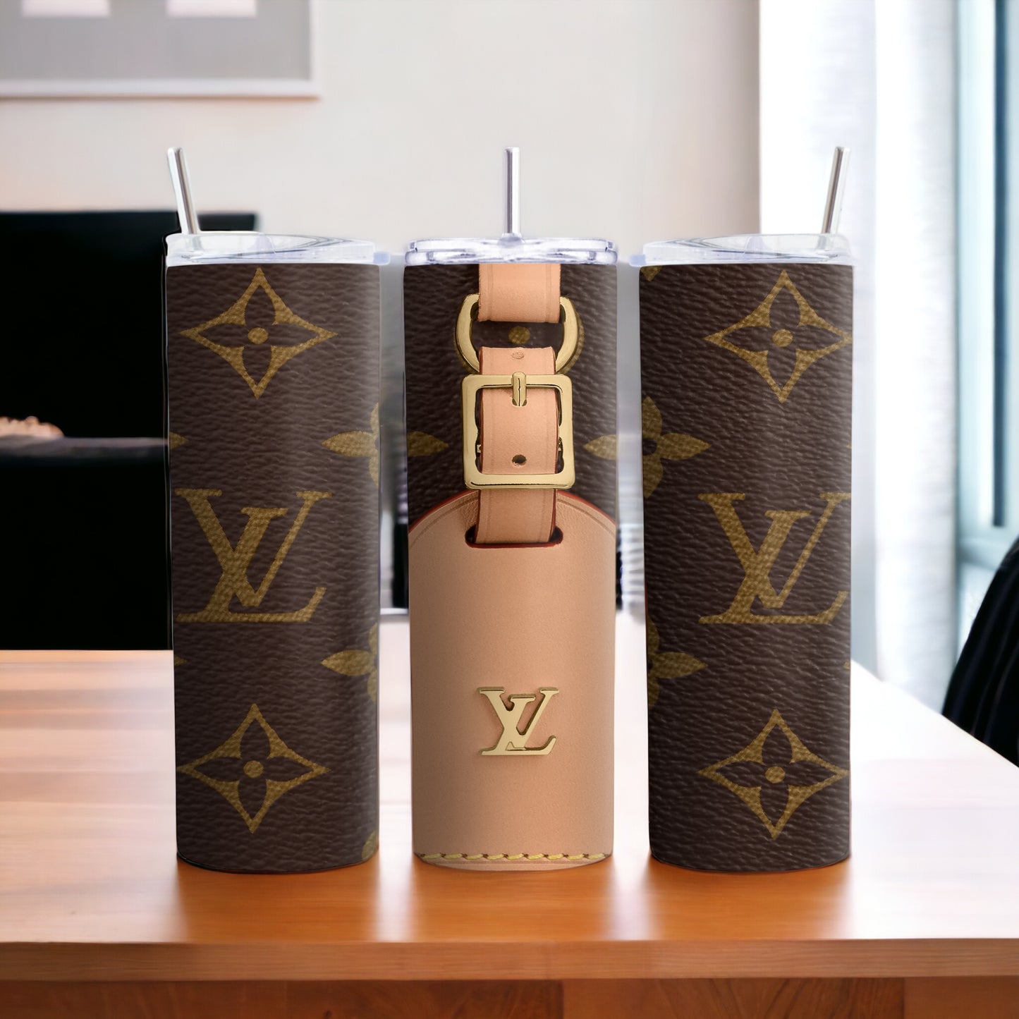 Designer Inspired Sublimation Tumbler, Luxury Tumbler, Tumbler 20oz Skinny, Skinny Tumbler 20oz ,Logo Tumbler, Fashion Brand Logo, Tumbler