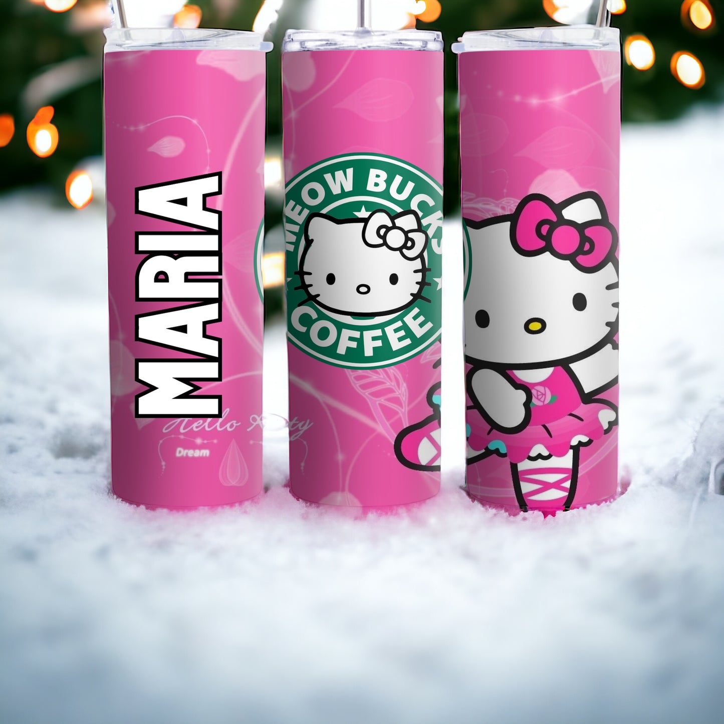 Vaso delgado personalizable de Hello Kitty de 20 oz