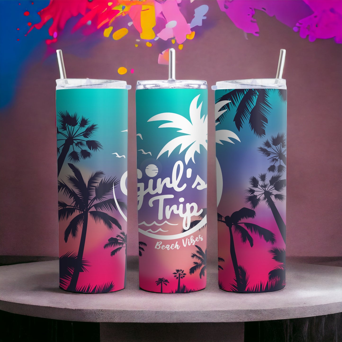 Girls Trip, 20 oz Skinny Tumbler