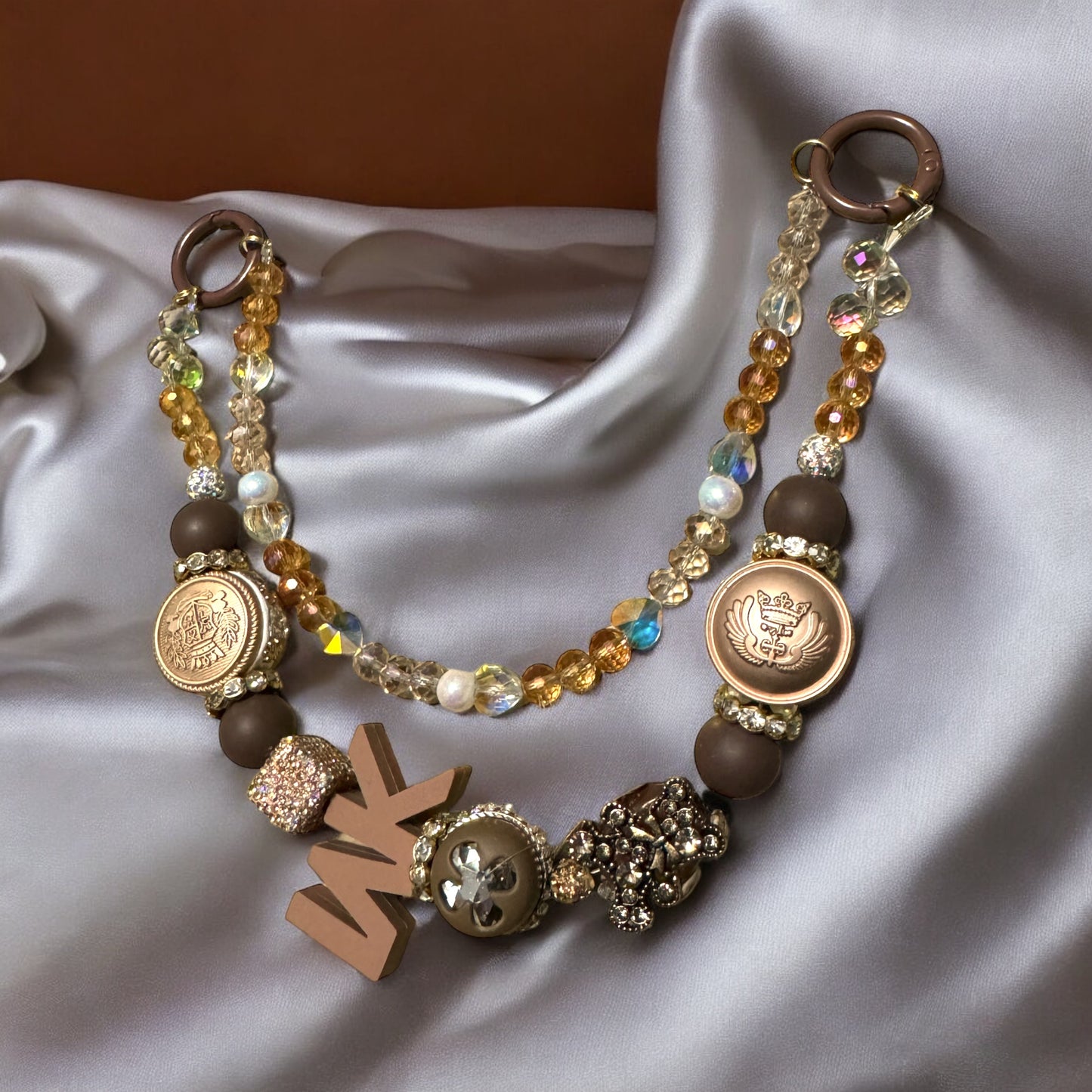 Designer Inspired, Double Layered Keychain Wristlet