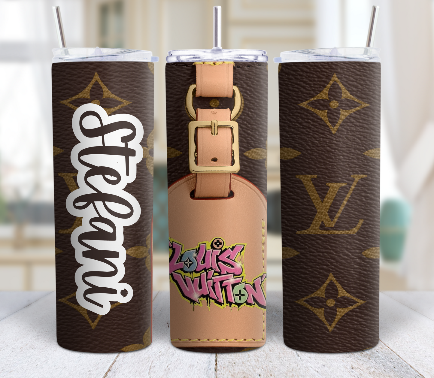 Designer Inspired, Luxury Tumbler, Tumbler 20oz Skinny, Skinny Tumbler 20oz ,Logo Tumbler, Fashion Brand Logo, Tumbler