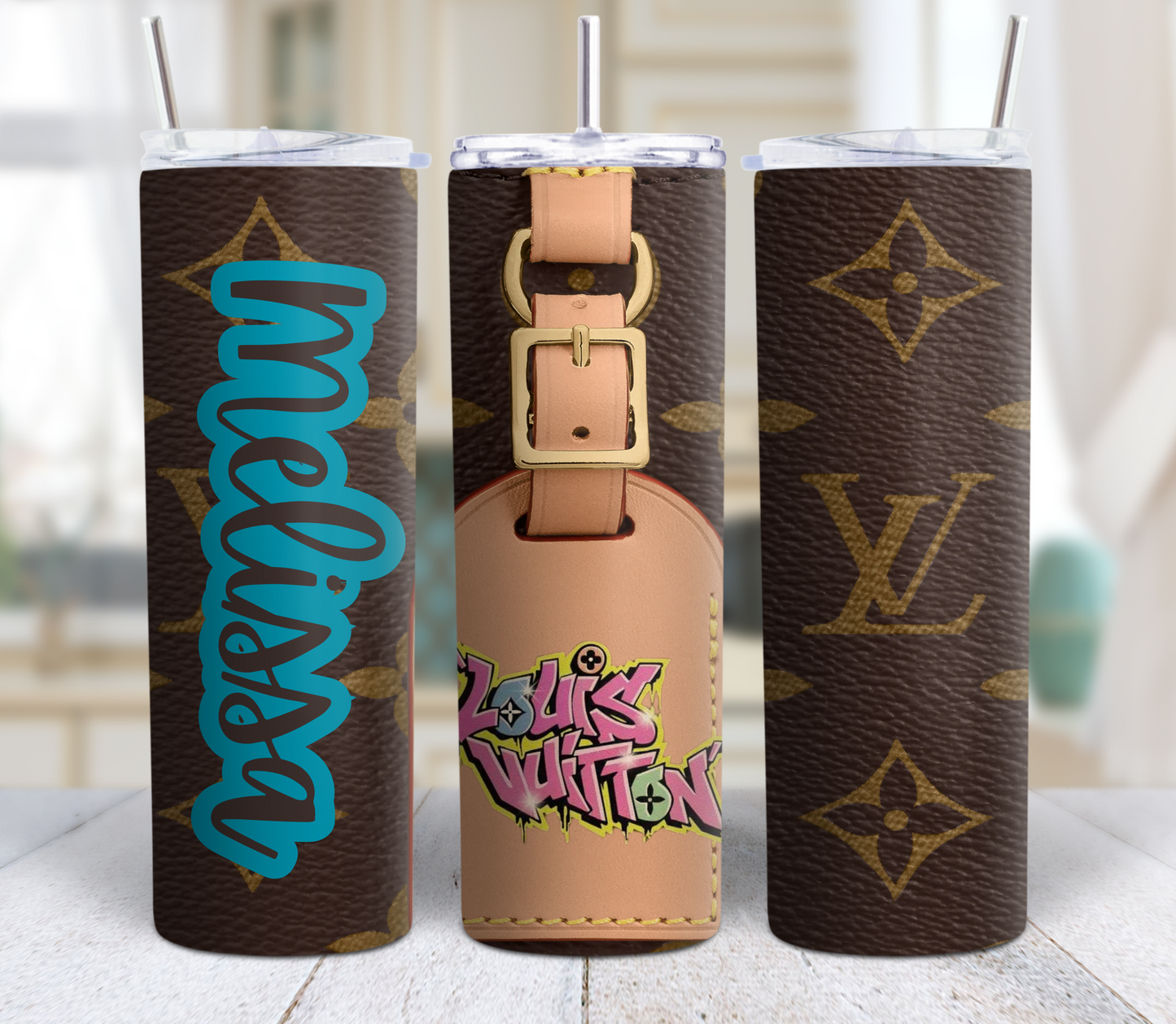 Designer Inspired, Luxury Tumbler, Tumbler 20oz Skinny, Skinny Tumbler 20oz ,Logo Tumbler, Fashion Brand Logo, Tumbler