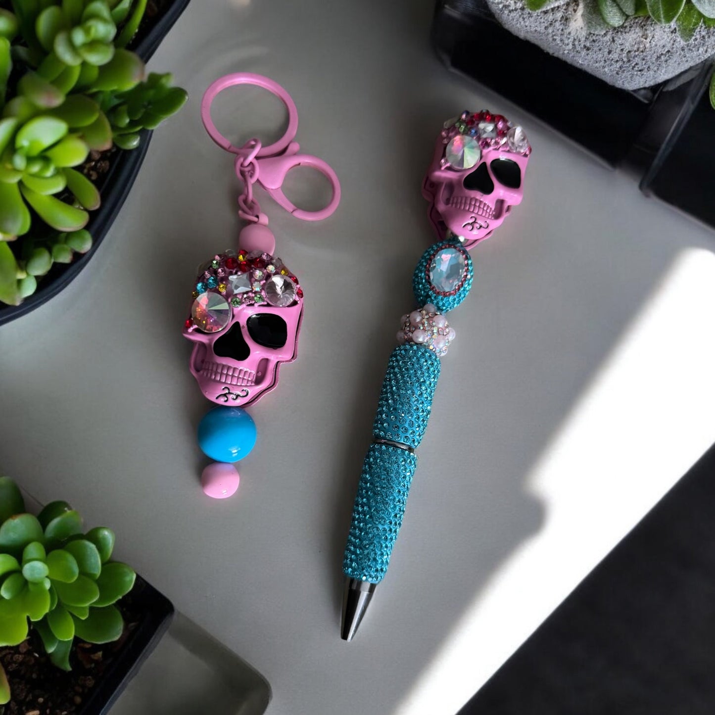 Skull Pen & Keychain Set