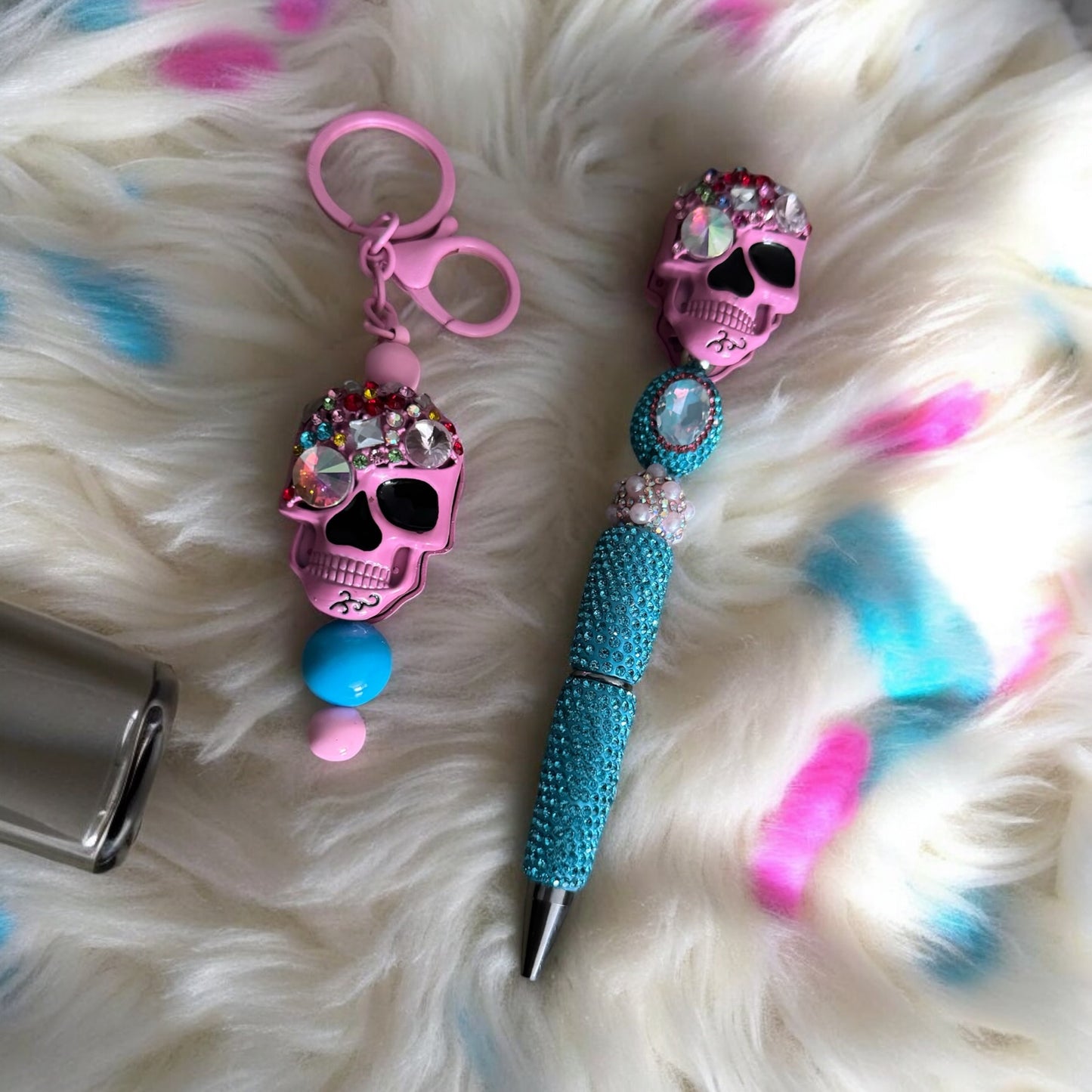 Skull Pen & Keychain Set