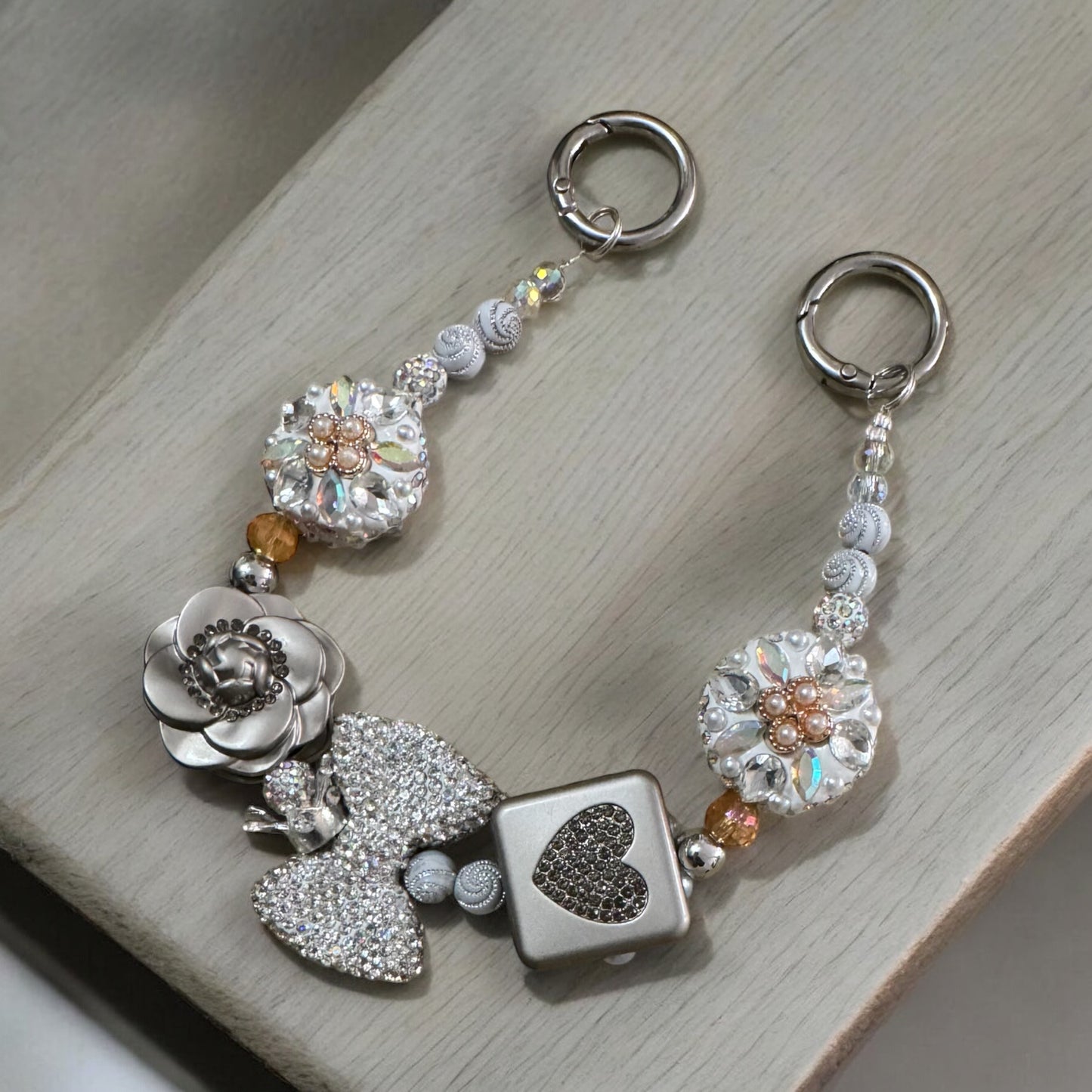 Bling Rhinestone Beaded Keychain Wristlet