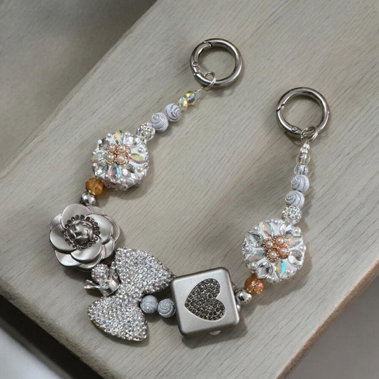 Bling Rhinestone Beaded Keychain Wristlet