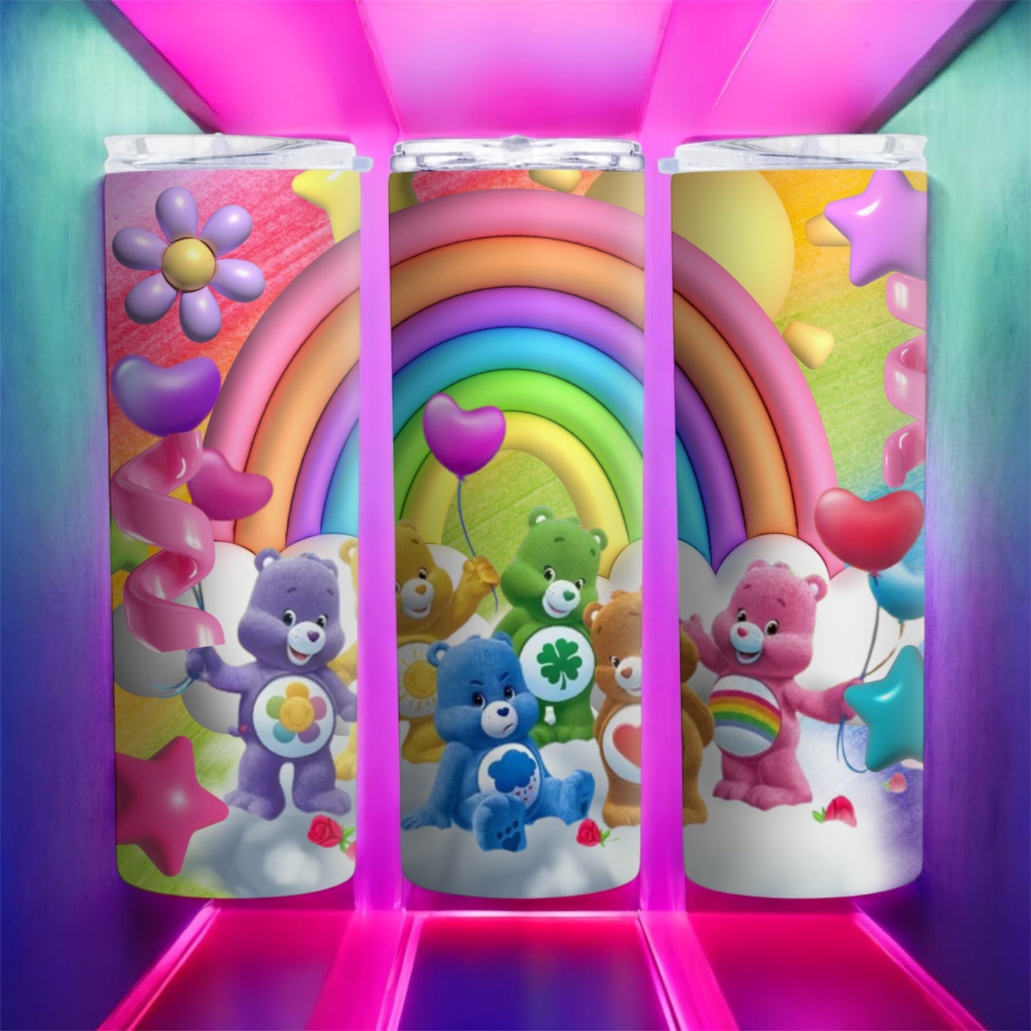 Personalizable Carebears Themed Skinny Tumbler π