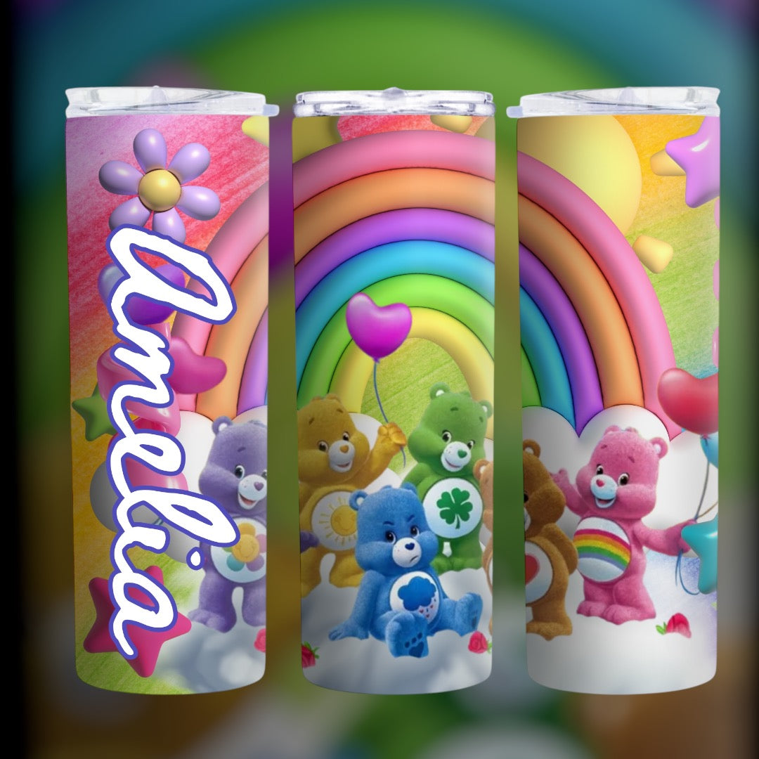 Personalizable Carebears Themed Skinny Tumbler π