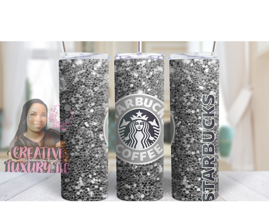 Vaso delgado con adornos inspirados en Starbucks