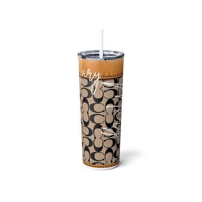 Skinny Steel Tumbler with Straw, 20oz