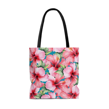 Pink Hibiscus Tote Bag, Matching Bikini Available