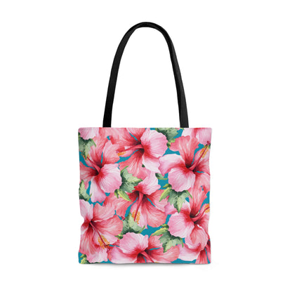 Pink Hibiscus Tote Bag, Matching Bikini Available