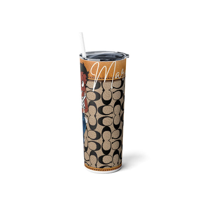 Skinny Steel Tumbler with Straw, 20oz