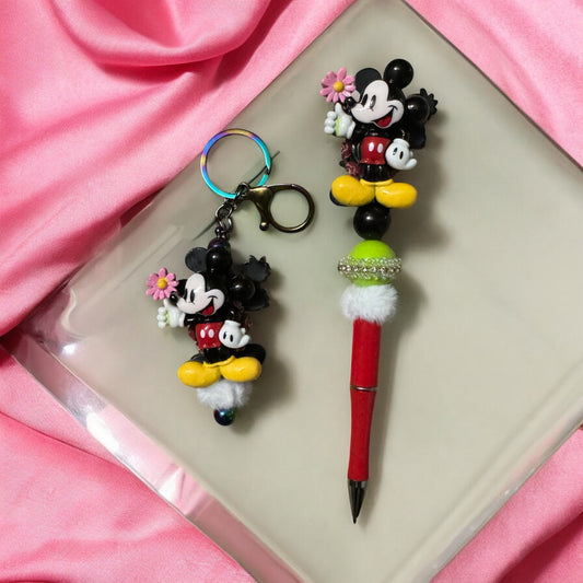 Matching Mickey Mouse Pen & Keychain Set