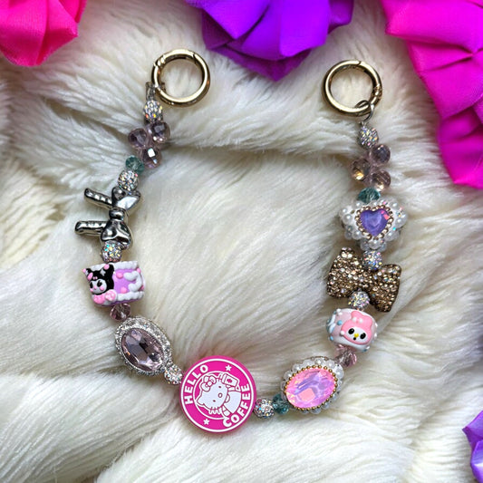 Llavero de pulsera con temática de Hello Kitty