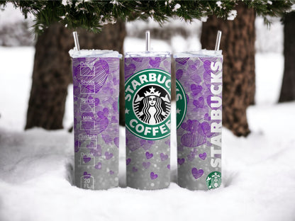 Purple Starbucks Inspired Skinny Tumbler