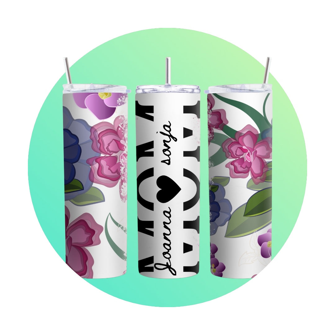Mom Tumbler, Tumbler for Mama, 20 oz, Skinny Tumbler - Leave Names In The Notes Section At Checkout