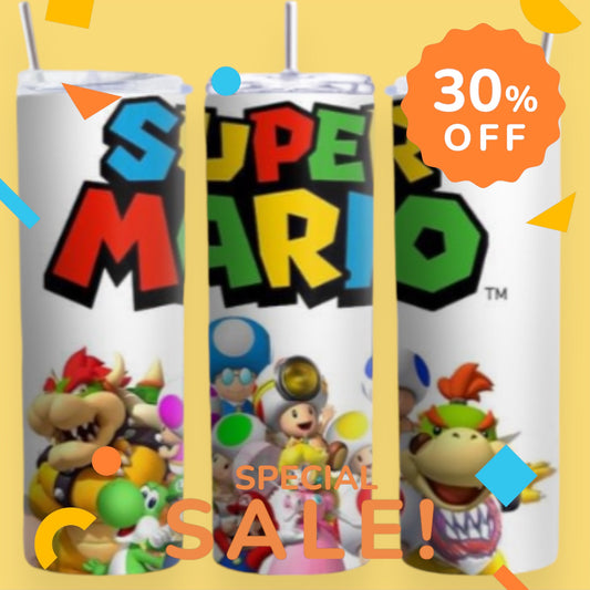 Super Mario 20 oz Skinny Tumbler