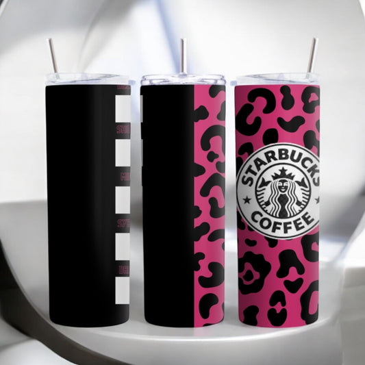 Vaso estrecho con estampado de leopardo