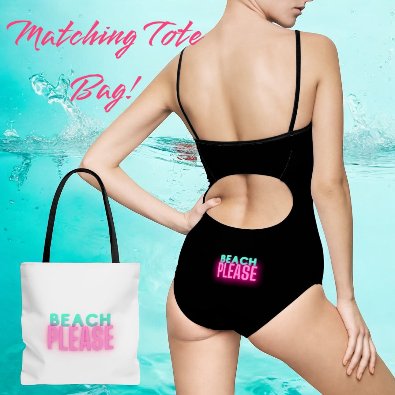 Beach Please, Womens One-piece Swimsuit