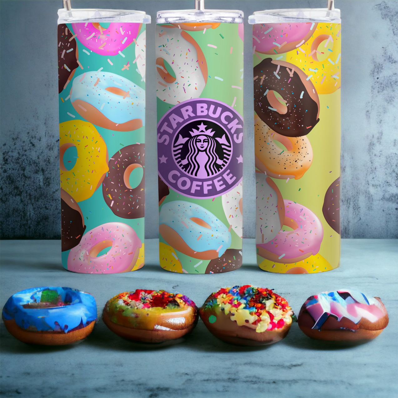 Vaso delgado de 20 oz con forma de donut de Starbucks