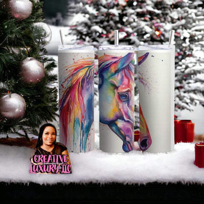 Bright Colored, Unicorn, 20 oz Skinny Tumbler