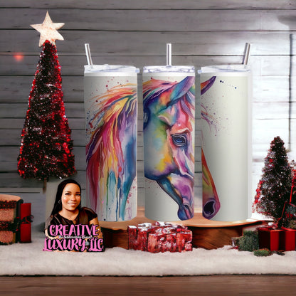 Bright Colored, Unicorn, 20 oz Skinny Tumbler