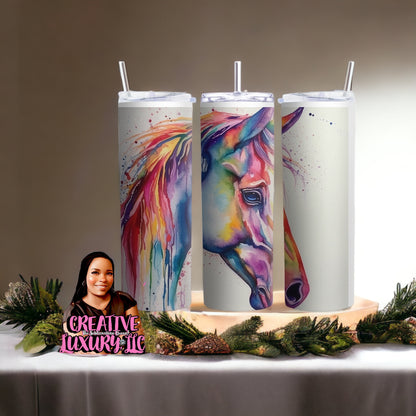 Bright Colored, Unicorn, 20 oz Skinny Tumbler